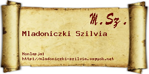 Mladoniczki Szilvia névjegykártya