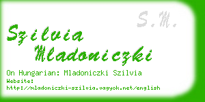 szilvia mladoniczki business card